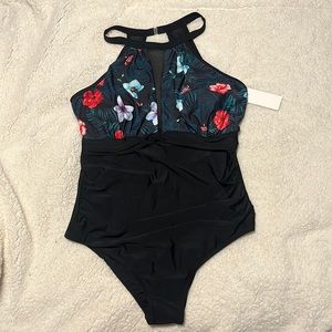 Holipick Women One Piece Swimsuit High Neck Tummy Control Bathing Suits XXL NWT